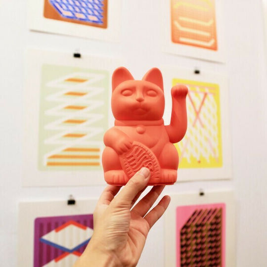 Donkey Διακοσμητική Γάτα από Πλαστικό Lucky Cat Maneki Pink 10.5x8.5x15cm