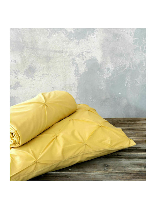 Nima Arcata Super Double Cotton Duvet Cover Set with Pillowcases 220x240 Mustard Beige