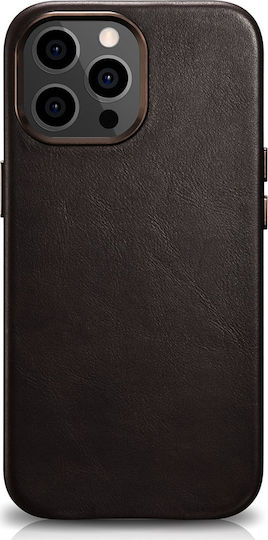 iCarer Oil Wax Back Cover Leather Coffee (iPhone 13 Pro)