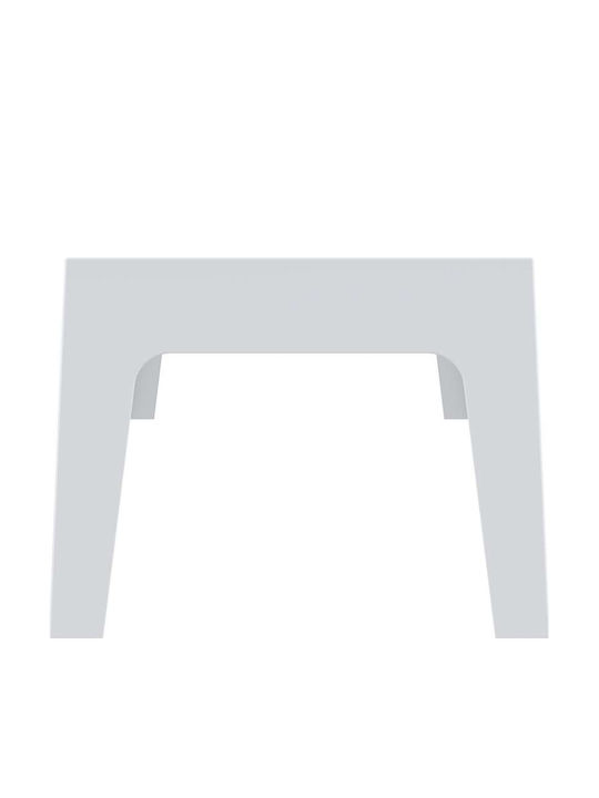 Box Sitting Room Outdoor Free Standing Polypropylene Table White 70x50x43cm