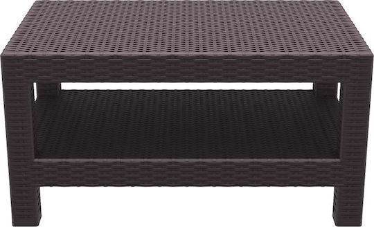 Tisch Rattan Stabil Monaco Braun 92x57x45cm