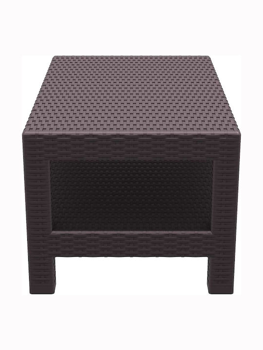 Monaco Sitting Room Outdoor Free Standing Rattan Table Brown 92x57x45cm