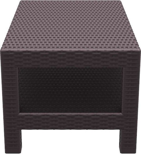 Tisch Rattan Stabil Monaco Braun 92x57x45cm