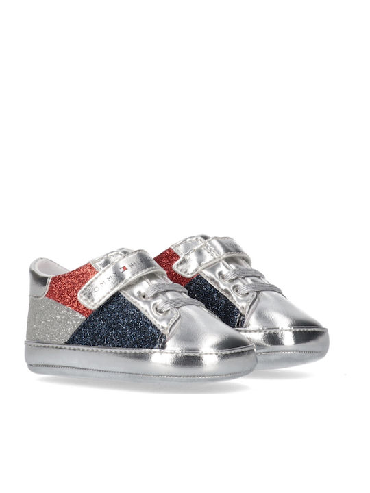 Tommy Hilfiger Βρεφικά Sneakers Αγκαλιάς Ασημί