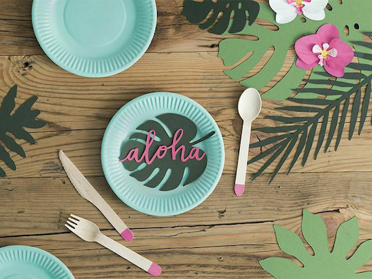 PartyDeco Tropical Leaves Aloha Table Decoration for Party 6 Pieces 14.5cm