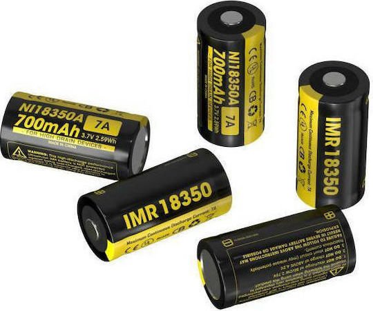 NiteCore NI18350A Επαναφορτιζόμενη Μπαταρία 18350 Li-Mn 700mAh 3.7V 1τμχ