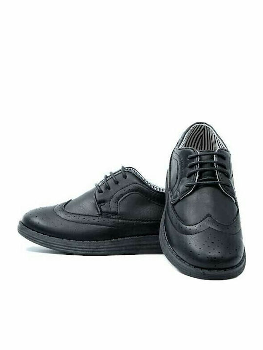 Leather Moccasins with Laces Black