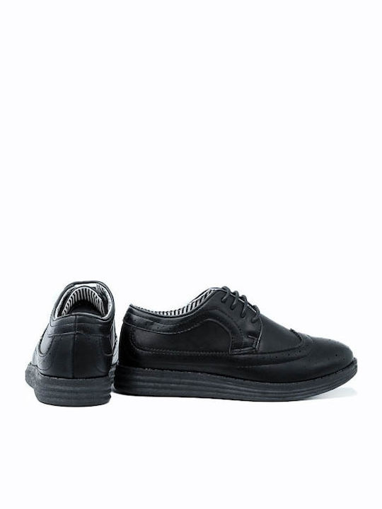Leather Moccasins with Laces Black