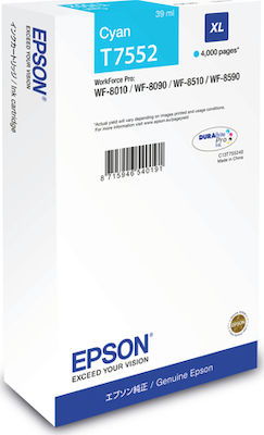 Epson T7552XL Cartuș de cerneală original pentru imprimante InkJet Cyan (C13T755240)