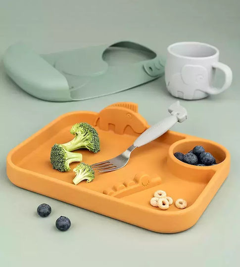Done by Deer Baby Food Plate Friends made of Silicone Orange