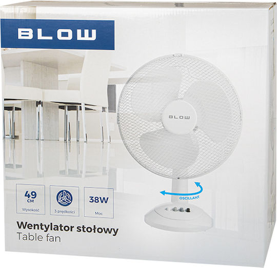 Blow Επιτραπέζιος Ανεμιστήρας 38W Διαμέτρου 30.48cm Λευκός