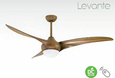 Lineme Levante 02-00151 Ceiling Fan 132cm with Light and Remote Control Brown