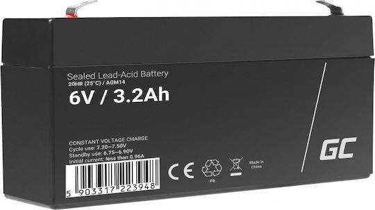 Green Cell UPS Battery with Capacity 3.3Ah and Voltage 6V AGM14 1pcs