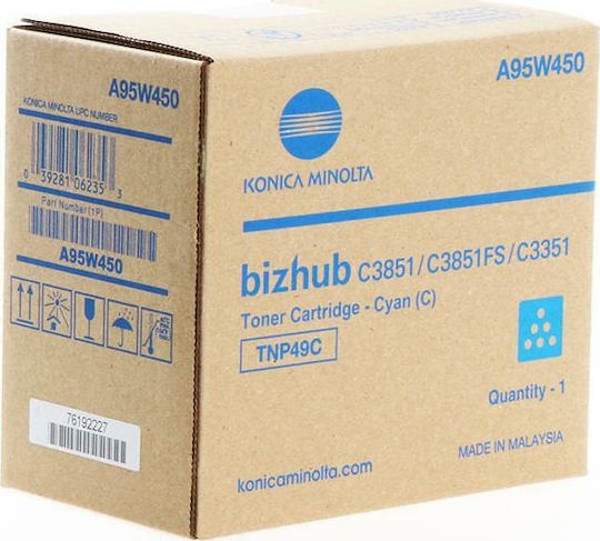 Konica Minolta TNP-49C Original Toner Laser Printer Cyan 12000 Pagini (A95W450)