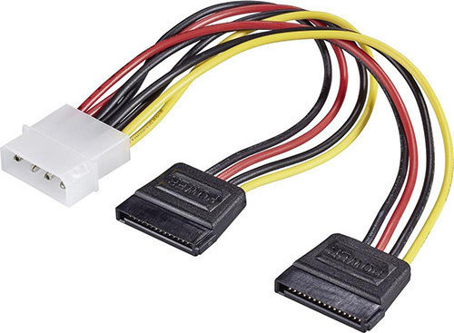 Powertech 4-Pin Molex - 15-Pin Sata Cable 0.2m Πολύχρωμο CAB-W003