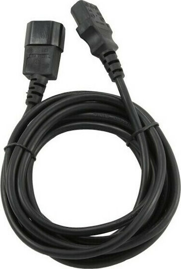 Cablexpert IEC C13 - IEC C14 Cable 3m Μαύρο PC-189-VDE-3M