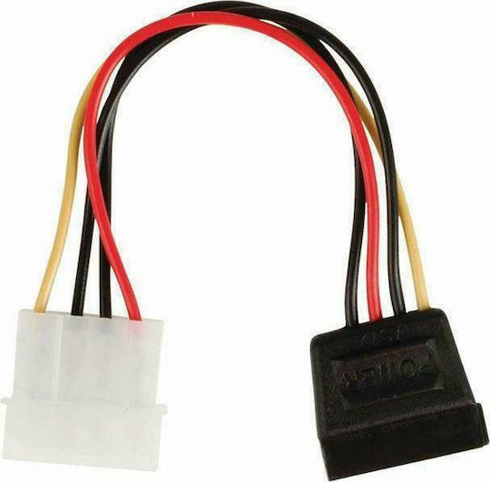 LogiLink 4-Pin Molex - 15-Pin Sata Cable 0.15m Πολύχρωμο CS0003