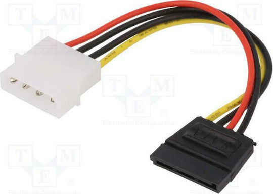 LogiLink 4-Pin Molex - 15-Pin Sata Cable 0.15m Πολύχρωμο CS0003