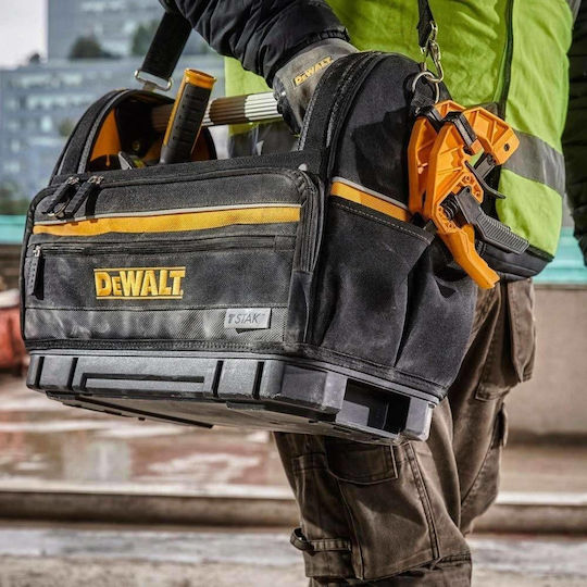 DEWALT Tstak Τσάντα Ώμου Ανοιχτού Τύπου Αδιάβροχη Μαύρη