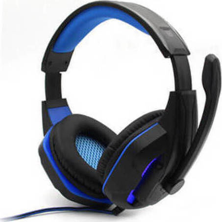 Komc G311 Over Ear Gaming Headset με σύνδεση 2x3.5mm / USB Black/Blue