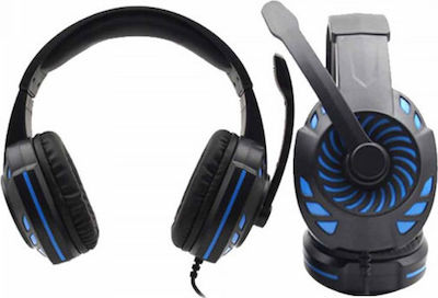 Komc G311 Over Ear Gaming Headset με σύνδεση 2x3.5mm / USB Black/Blue