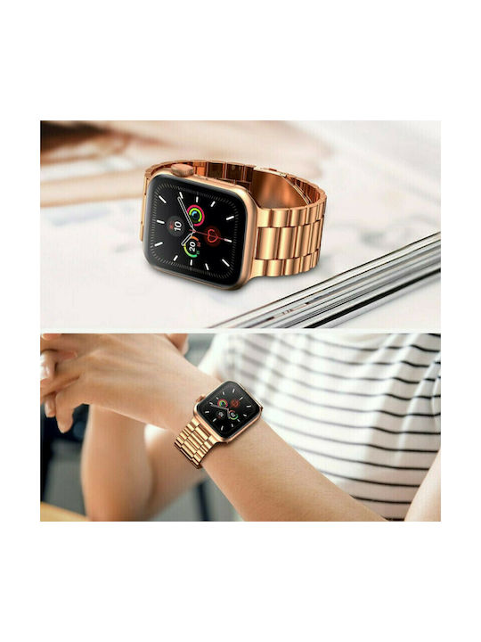 Stainless Steel Armband Rostfreier Stahl Rose Gold (Apple Watch 44/45/46mm/Ultra 49mm)