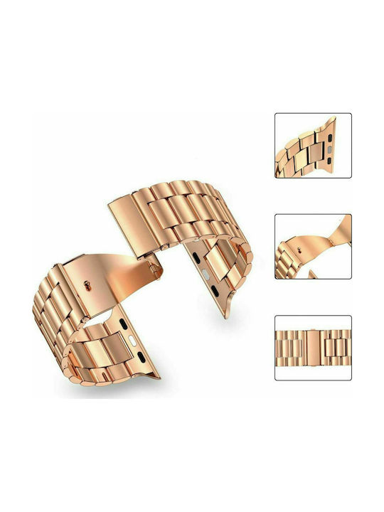 Stainless Steel Armband Rostfreier Stahl Rose Gold (Apple Watch 44/45/46mm/Ultra 49mm)