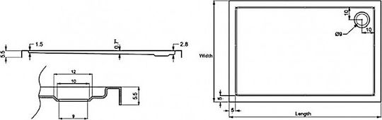 Karag Rectangular Acrylic Shower White New Flat 4 80x100x5.5cm