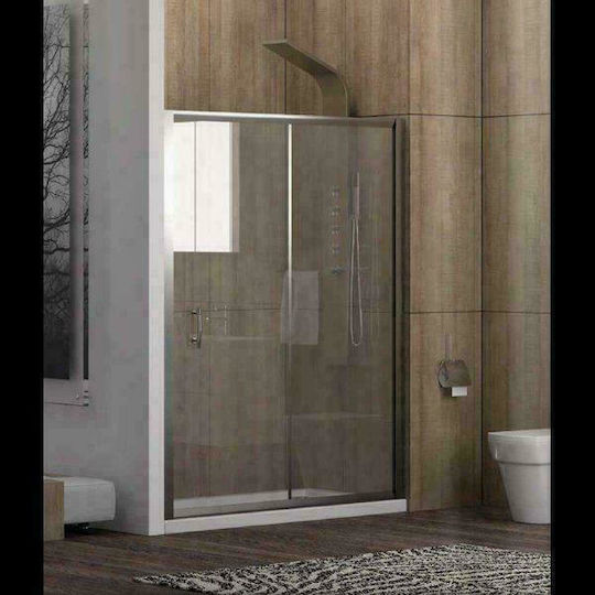 Karag New Flora 500 Duschwand für Dusche mit Schieben Tür 170x180cm Klarglas