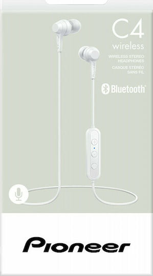 Pioneer C4 In-ear Bluetooth Handsfree Earphones White