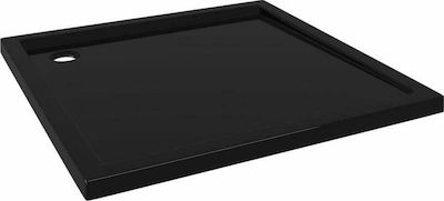 vidaXL Τετράγωνη Ακρυλική Ντουζιέρα 90x90cm Black