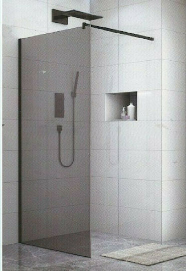 Gloria Panel Διαχωριστικό Ντουζιέρας 80x195cm Grey Black