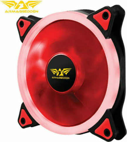 Armaggeddon Scarlet Saber Case Fan 120mm (900rpm / 38cfm) with Red Lighting and 3-Pin Connection
