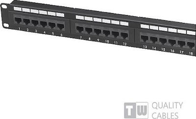 Gembird Patch Panel για Rack 2U 19" 48 Θυρών cat6 Μαύρο