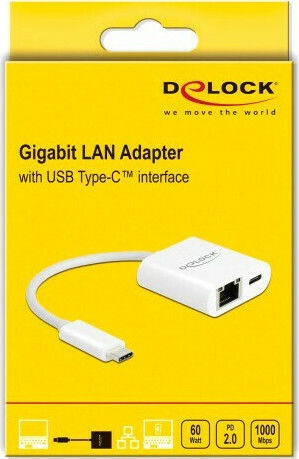 DeLock 65402 USB-C Network Adapter with Wired Gigabit Ethernet Connection