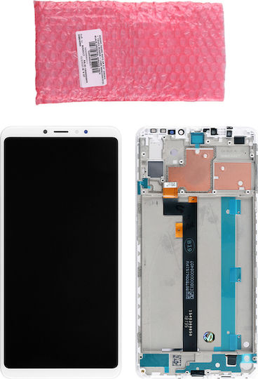 Xiaomi Mobile Phone Screen Replacement with Frame andTouch Mechanism for Mi Max 3 (White)