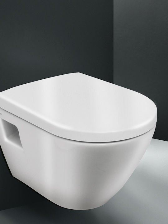 Serel Smart Wall-Mounted Toilet that Includes Soft Close Cover and Bidet White