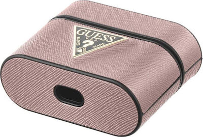 Guess Saffiano Case Hülle Synthetisches Leder in Rosa Farbe für Apple AirPods Pro