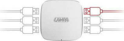 Lampa Βάση Φόρτισης με 6 Θύρες USB-A Quick Charge 3.0 σε Λευκό χρώμα (Power Station)
