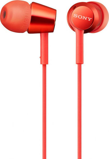 Sony MDR-EX155 In-Ear Freihändig Kopfhörer mit Stecker 3.5mm Rot