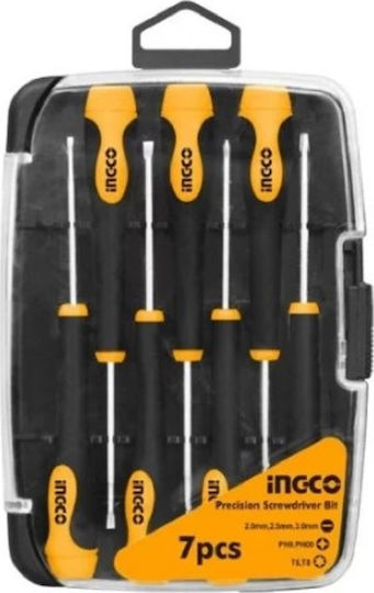 Ingco Set 7 Electrician Precision Screwdrivers with 7 Interchangeable Tips