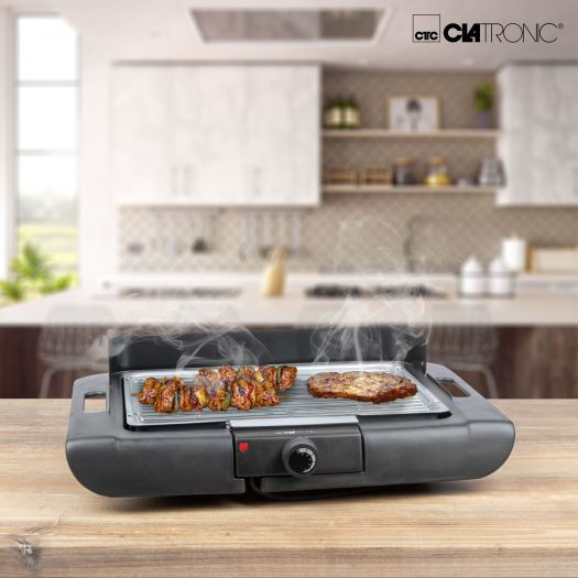 Clatronic BQ 3507 Настолна Електрическа Скара с Решетка 2000W с Регулируем Термостат 35.5x24.5см