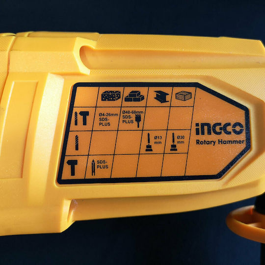 Ingco Κρουστικό Σκαπτικό Πιστολέτο Ρεύματος 800W με Υποδοχή SDS Plus