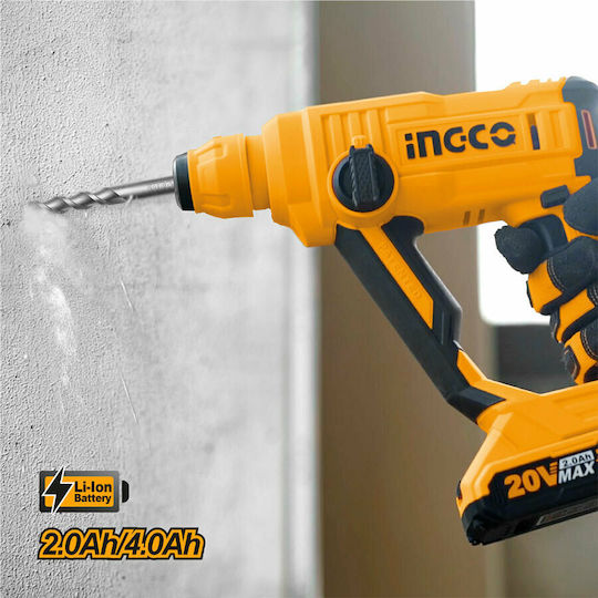 Ingco Schlag Meißelhammer Batterie 20V Solo mit Aufnahme SDS Plus CRHLI1601