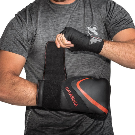 Hayabusa H5 Γάντια Πυγμαχίας από Συνθετικό Δέρμα για Αγώνα Μαύρα/Κόκκινα