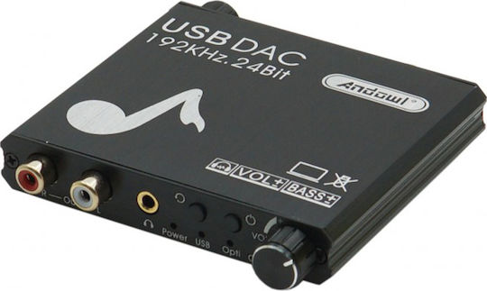 Andowl Q-DA5 Μετατροπέας Coaxial / Toslink / USB-A female σε RCA female 1τμχ