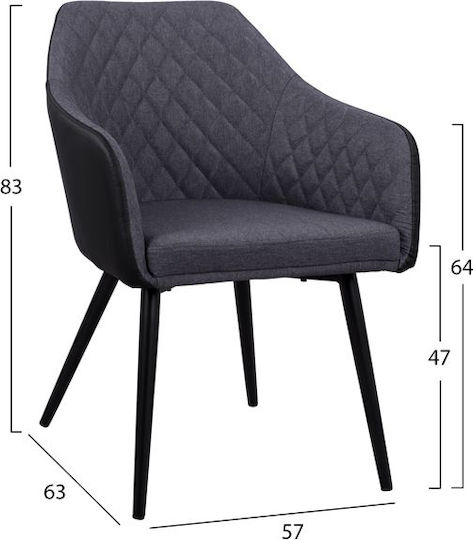 Charles Stühle Speisesaal Dark Grey 2Stück 57x63x83cm