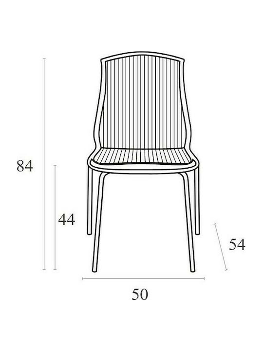 Allegra Kitchen Polypropylene Chair Black 50x54x84cm