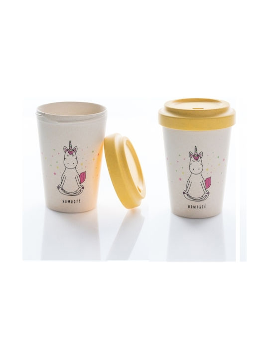 Chic Mic Namaste Bamboo Cup with Lid White 400ml