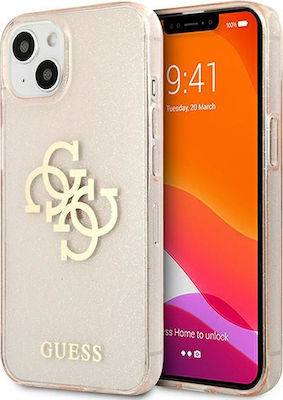 Guess Glitter 4G Big Logo Plastic Back Cover Gold (iPhone 13 mini)